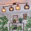 Koyoto ceiling light, globe light Amber, Smoke-coloured, 4-light sources