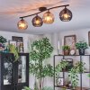 Koyoto ceiling light, globe light Amber, Smoke-coloured, 4-light sources