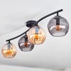 Koyoto ceiling light, globe light Amber, Smoke-coloured, 4-light sources
