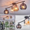 Koyoto ceiling light, globe light Amber, clear, Smoke-coloured, 4-light sources