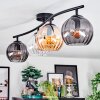 Koyoto ceiling light, globe light Amber, clear, Smoke-coloured, 4-light sources