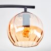 Koyoto ceiling light, globe light Amber, 4-light sources