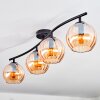Koyoto ceiling light, globe light Amber, 4-light sources