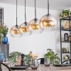 Koyoto hanging light, globe light, pendant light Amber, clear, 4-light sources