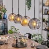 Koyoto hanging light, globe light, pendant light Amber, Smoke-coloured, 4-light sources