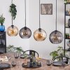Koyoto hanging light, globe light, pendant light Amber, Smoke-coloured, 4-light sources