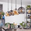 Koyoto hanging light, globe light, pendant light Amber, Smoke-coloured, 4-light sources