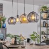 Koyoto hanging light, globe light, pendant light Amber, clear, Smoke-coloured, 4-light sources