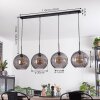 Koyoto hanging light, globe light, pendant light Smoke-coloured, 4-light sources