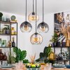 Koyoto hanging light, globe light, pendant light Amber, clear, Smoke-coloured, 4-light sources