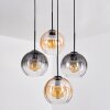 Koyoto hanging light, globe light, pendant light Amber, clear, Smoke-coloured, 4-light sources