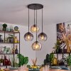 Koyoto hanging light, globe light, pendant light Amber, clear, Smoke-coloured, 4-light sources