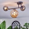 Chehalis ceiling light, globe light Amber, Smoke-coloured, 3-light sources