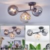 Chehalis ceiling light, globe light Amber, clear, Smoke-coloured, 3-light sources
