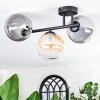 Chehalis ceiling light, globe light Amber, clear, Smoke-coloured, 3-light sources