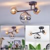 Chehalis ceiling light, globe light Amber, clear, Smoke-coloured, 3-light sources