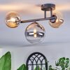 Chehalis ceiling light, globe light Amber, clear, Smoke-coloured, 3-light sources