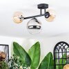 Chehalis ceiling light, globe light Amber, clear, Smoke-coloured, 3-light sources