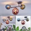 Chehalis ceiling light, globe light blue, green, coppery, 3-light sources