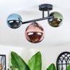 Chehalis ceiling light, globe light blue, green, coppery, 3-light sources