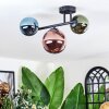Chehalis ceiling light, globe light blue, green, coppery, 3-light sources