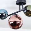 Chehalis ceiling light, globe light blue, green, coppery, 3-light sources