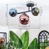 Chehalis ceiling light, globe light blue, green, coppery, 3-light sources