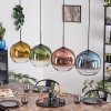Koyoto hanging light, globe light, pendant light blue, gold, green, clear, coppery, 4-light sources