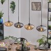 Mertola hanging light, pendant light Amber, Smoke-coloured, 4-light sources
