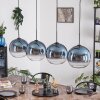 Koyoto hanging light, globe light, pendant light blue, clear, 4-light sources