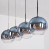 Koyoto hanging light, globe light, pendant light blue, clear, 4-light sources
