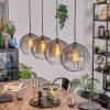 Koyoto hanging light, globe light, pendant light clear, Smoke-coloured, 4-light sources