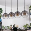 Koyoto hanging light, globe light, pendant light clear, Smoke-coloured, 4-light sources