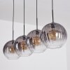Koyoto hanging light, globe light, pendant light clear, Smoke-coloured, 4-light sources