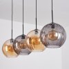 Koyoto hanging light, globe light, pendant light Amber, Smoke-coloured, 4-light sources