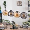 Koyoto hanging light, globe light, pendant light Amber, Smoke-coloured, 4-light sources