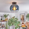 Koyoto ceiling light, globe light 25 cm blue, clear, 1-light source