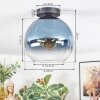 Koyoto ceiling light, globe light 25 cm blue, clear, 1-light source