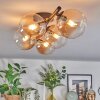 Chehalis ceiling light, globe light Amber, 5-light sources