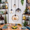 Koyoto hanging light, globe light, pendant light Amber, clear, Smoke-coloured, 4-light sources
