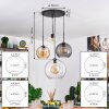 Koyoto hanging light, globe light, pendant light Amber, clear, Smoke-coloured, 4-light sources