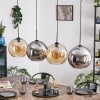 Koyoto hanging light, globe light, pendant light Amber, chrome, Smoke-coloured, 4-light sources