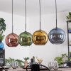 Koyoto hanging light, globe light, pendant light blue, gold, green, coppery, 4-light sources