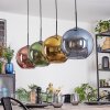 Koyoto hanging light, globe light, pendant light blue, gold, green, coppery, 4-light sources