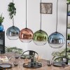 Koyoto hanging light, globe light, pendant light blue, green, clear, coppery, 4-light sources