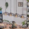 Mertola hanging light, pendant light clear, Smoke-coloured, 4-light sources