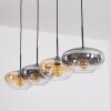 Mertola hanging light, pendant light Amber, clear, Smoke-coloured, 4-light sources