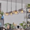 Mertola hanging light, pendant light Amber, clear, Smoke-coloured, 4-light sources