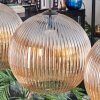 Koyoto hanging light, globe light, pendant light Amber, 4-light sources