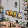 Koyoto hanging light, globe light, pendant light blue, gold, green, 4-light sources